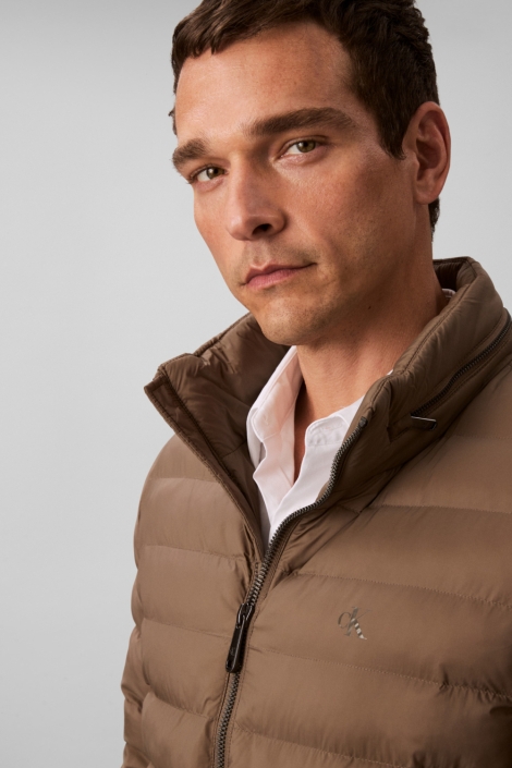 Calvin Klein ls nylon lt wt hooded fz puffer